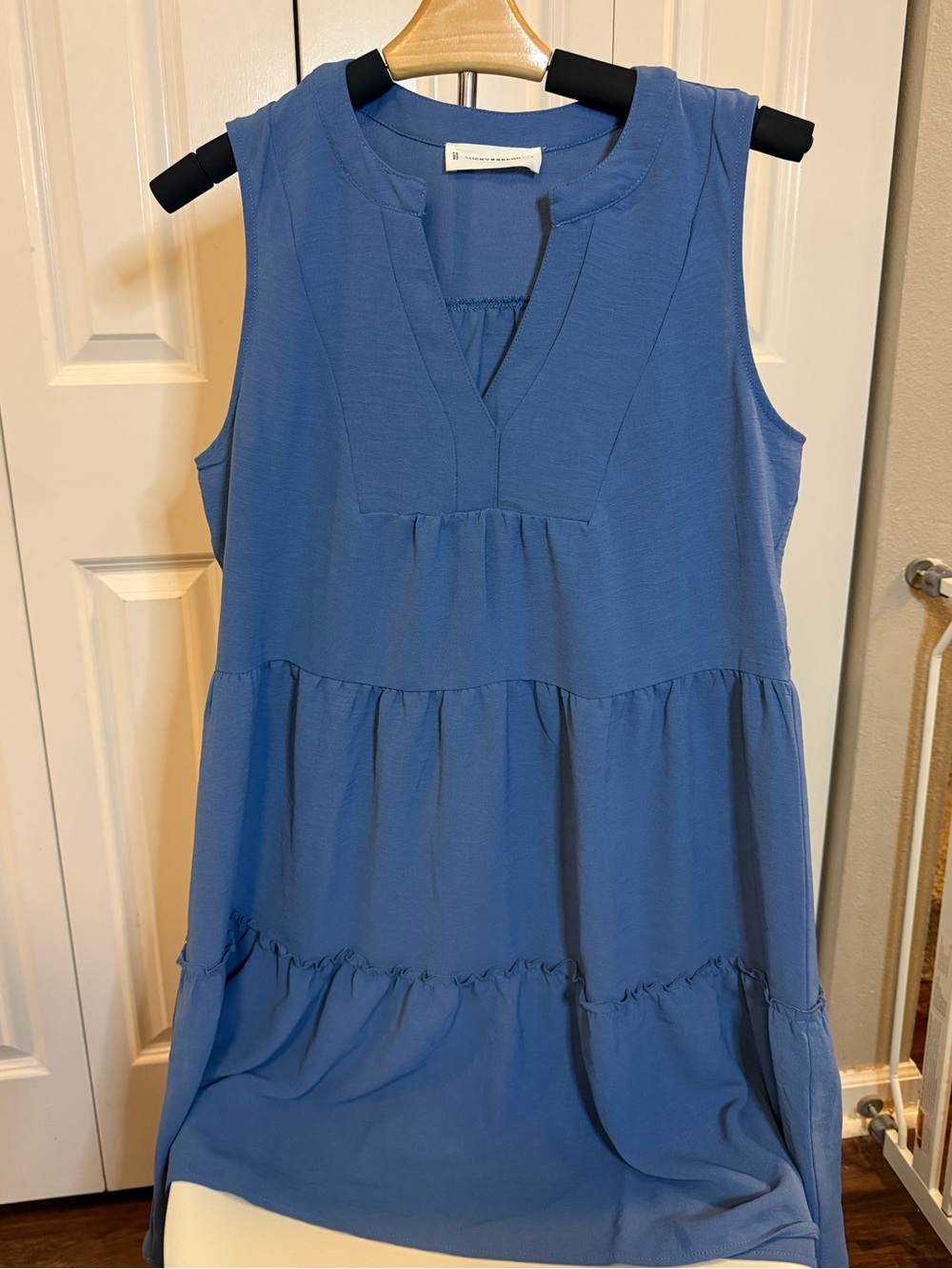 Lucky Brand Periwinkle Sleeveless Tiered V-Neck Dress Size Large